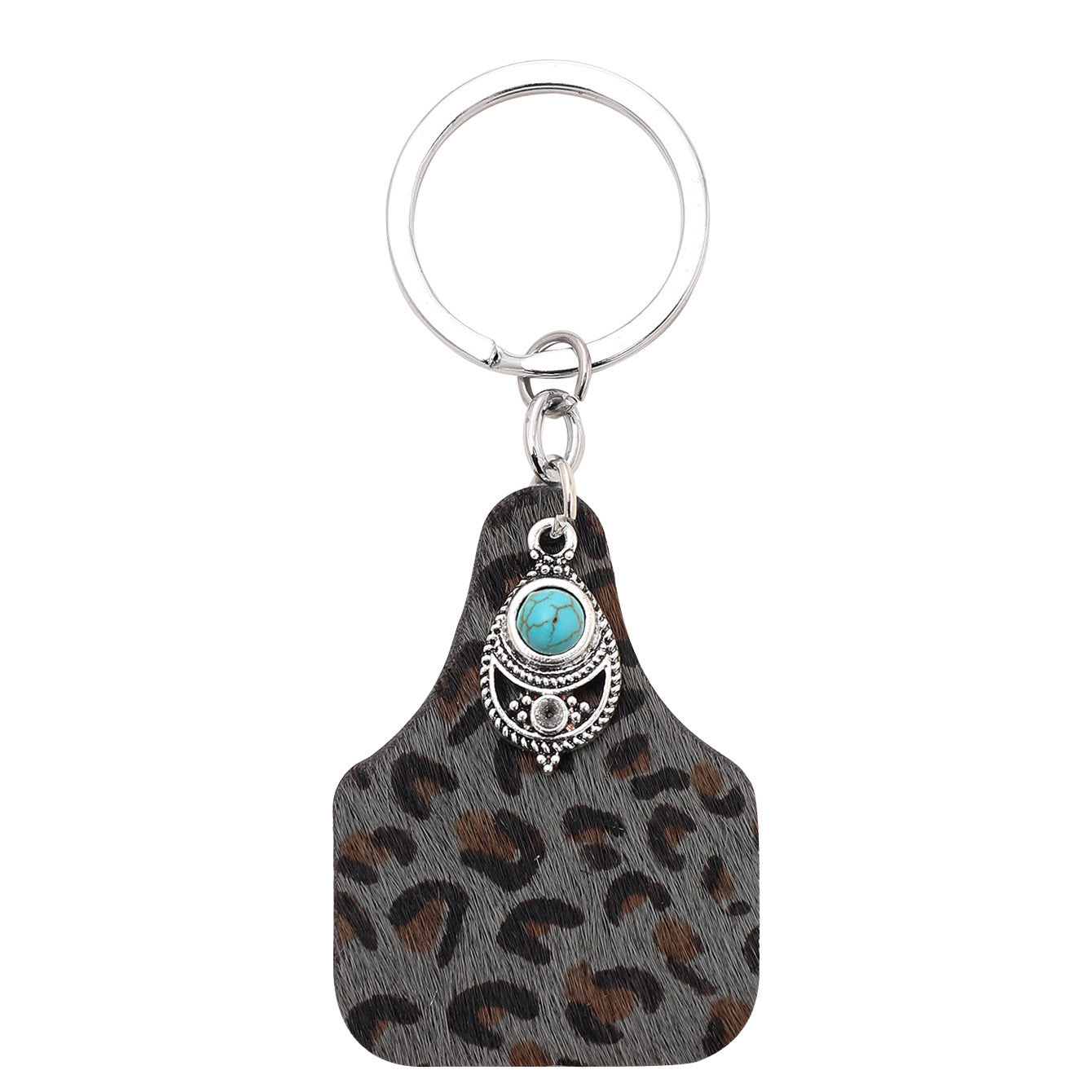 Wholesale Vintage Farm Sign Cow Hair Cow Pattern Alloy Cross Keychain